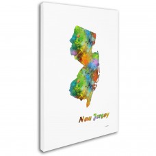 Trademark Fine Art "New Hampshire State Map-1" Canvas Art by Marlene Watson   